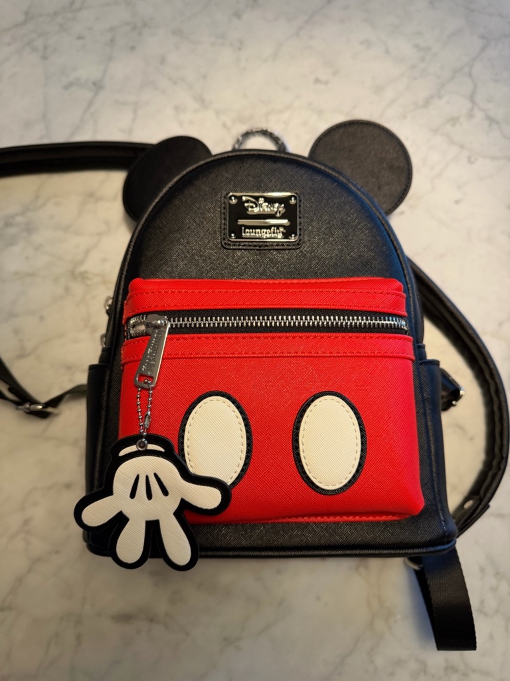 NWT Disney Loungefly Black & Red Mickey Mouse Ears Backpack - Picture 2 of 10